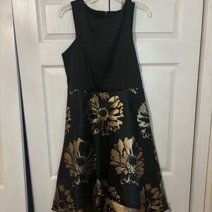 Donna Ricco US Size 12 black and gold high-low dress